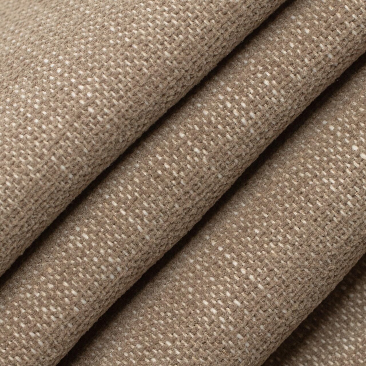 Brown Performance Grade Plain Solid Tweed Textures Upholstery Fabric by The Yard - SKU: Matilda Beige